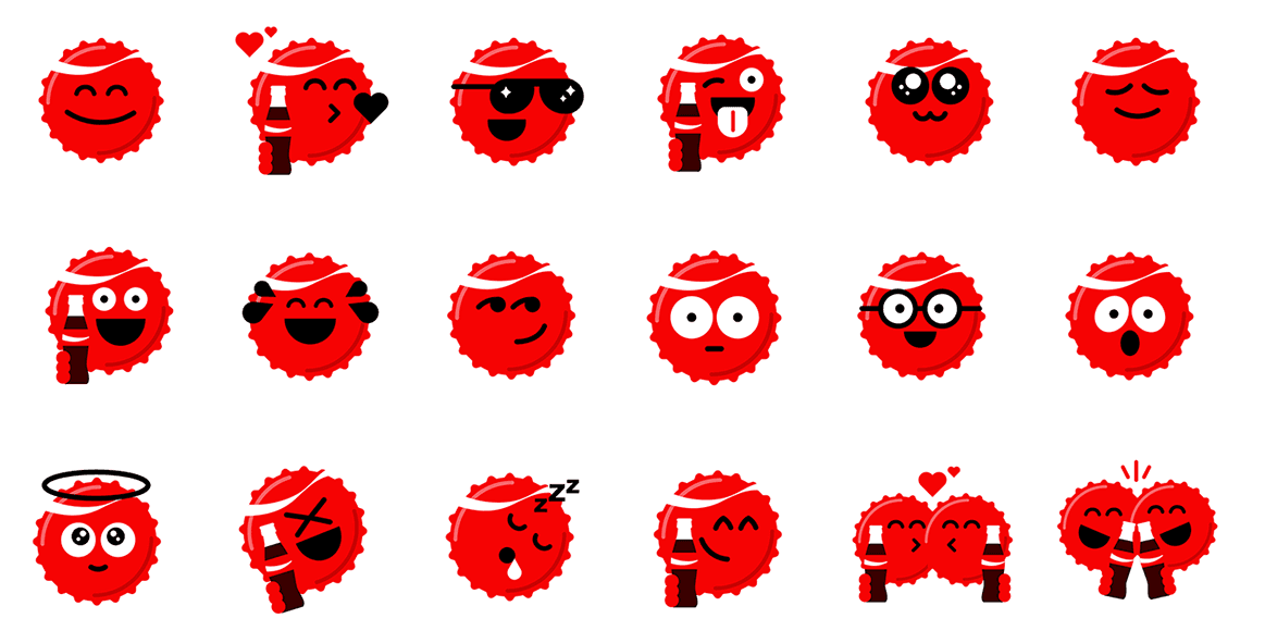 An Example of Coca-Cola Branded Emojis An Example of Coca-Cola Branded Emojis