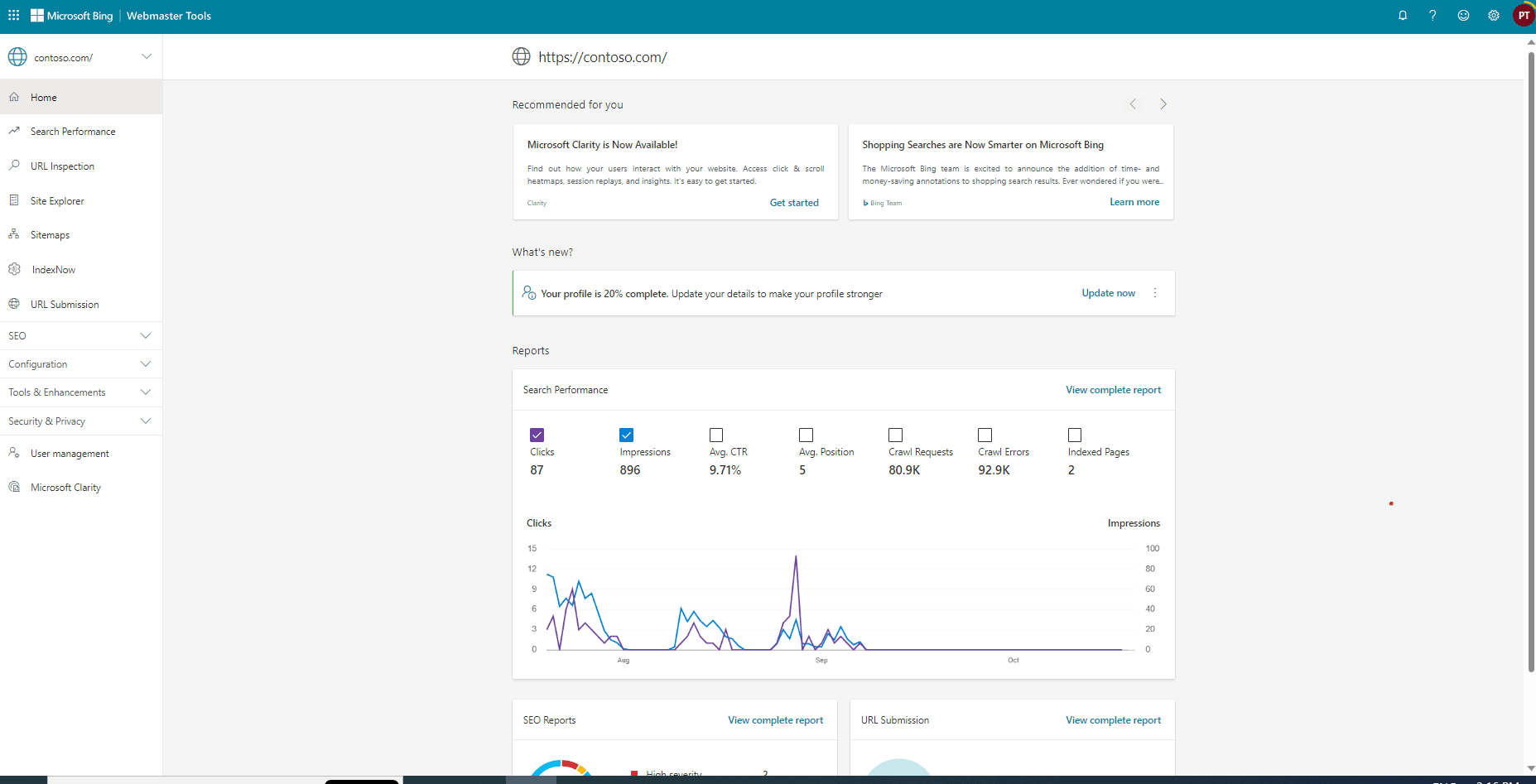 Bing Webmaster Tools Homepage Bing Webmaster Tools Homepage