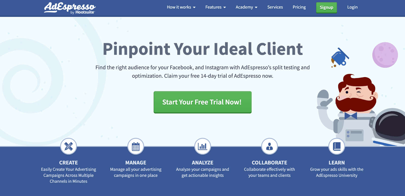 AdEspresso homepage AdEspresso homepage