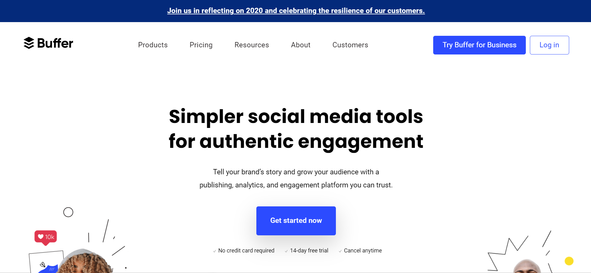 Buffer Homepage Screenshot Buffer Homepage Screenshot