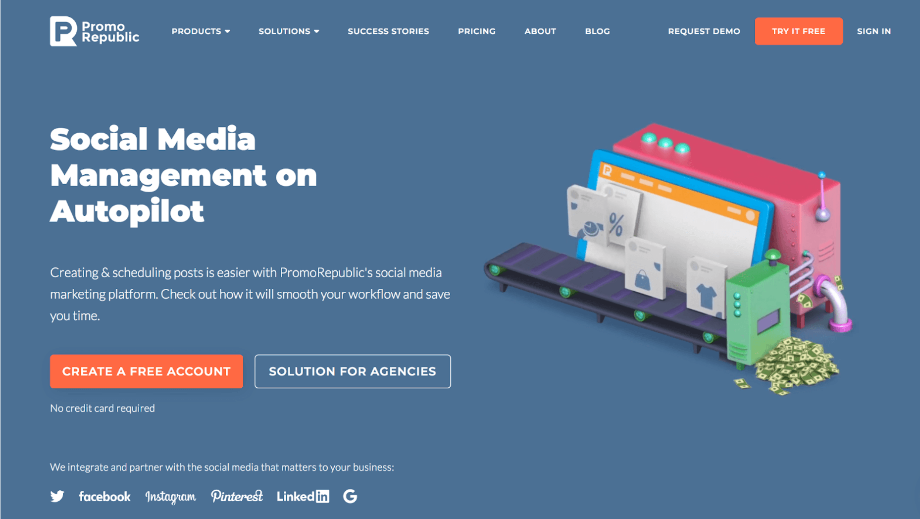 Promo Republic social media management tools homepage Promo Republic social media management tools homepage