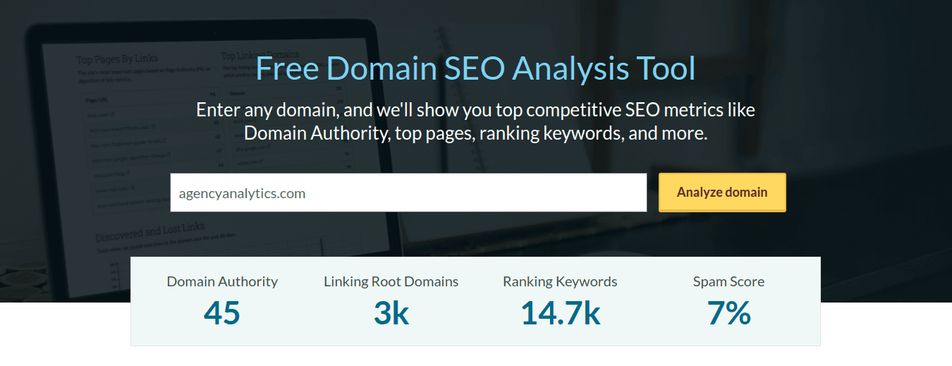 Domain SEO Analysis Tool Screenshot