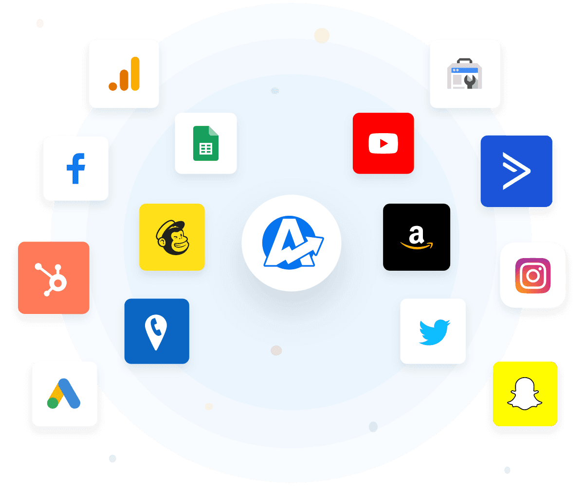 An example of the available marketing platform integrations AgencyAnalytics offers to connect your clients' marketing data