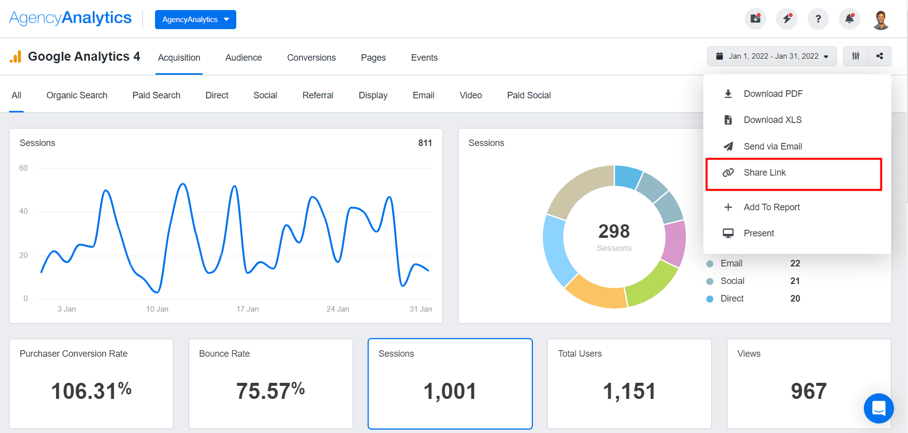 AgencyAnalytics Google Analytics Share Link AgencyAnalytics Google Analytics Share Link