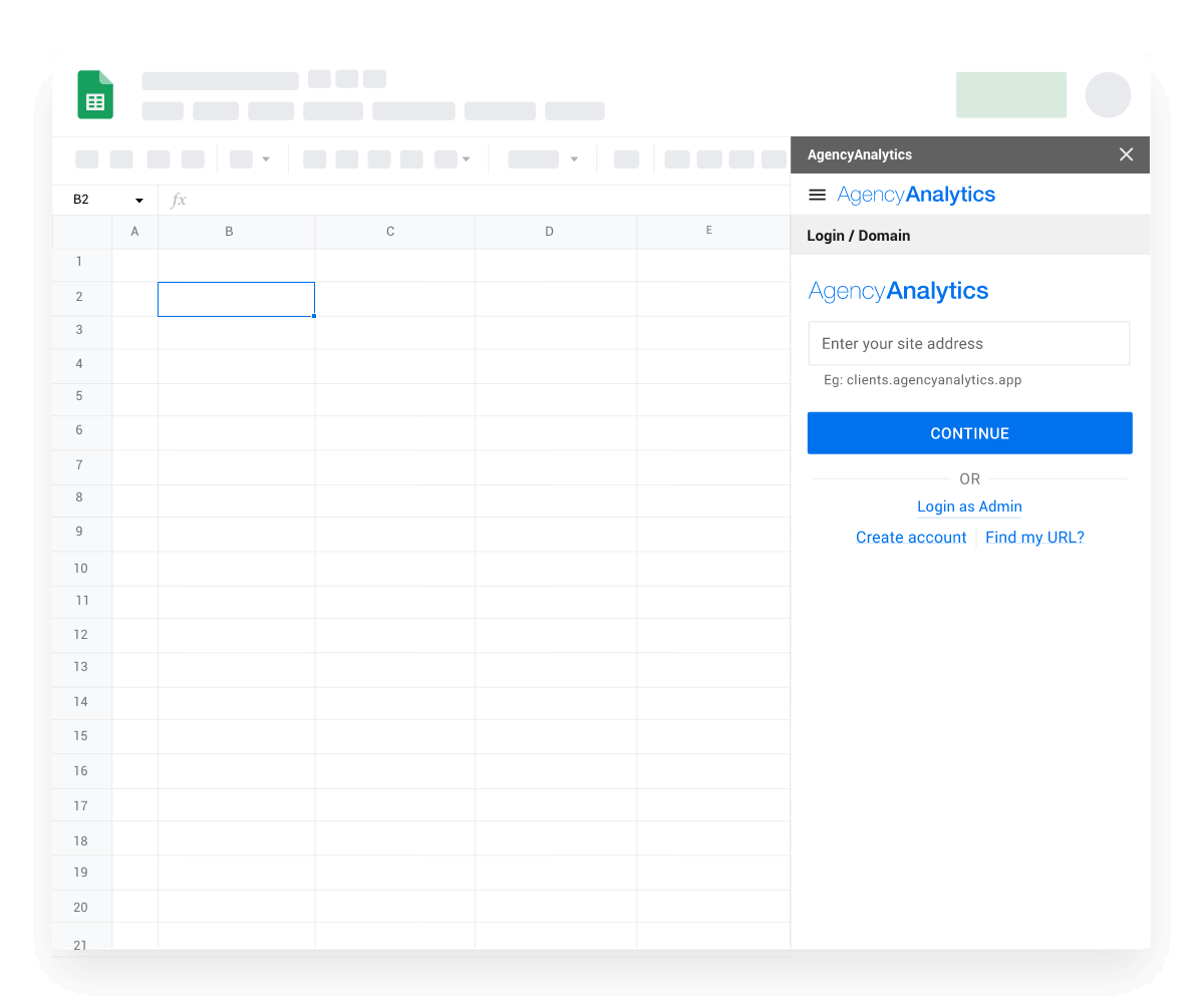 Connect your AgencyAnalytics account to Google Sheets example