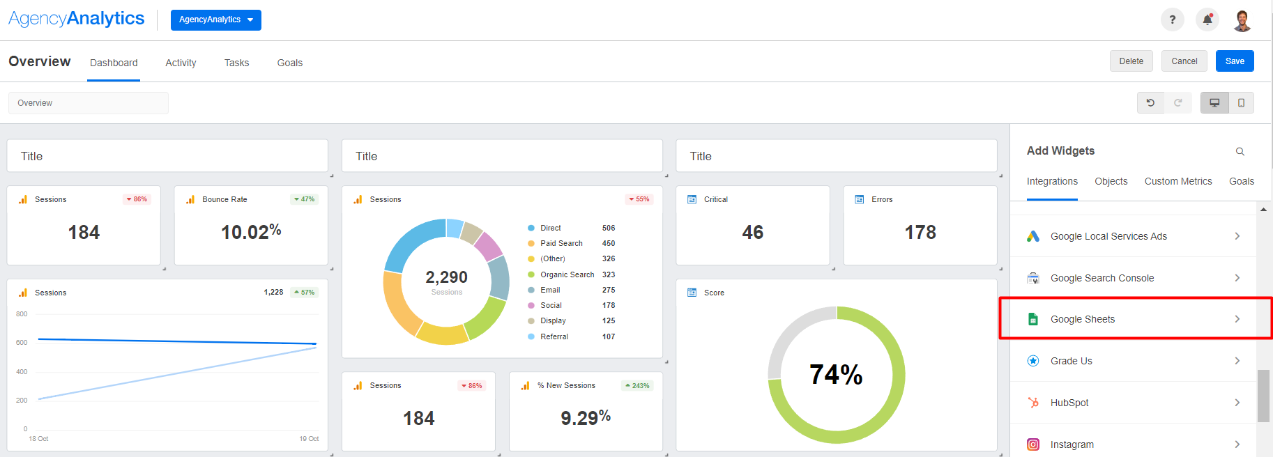 AgencyAnalytics Google Sheets Integration