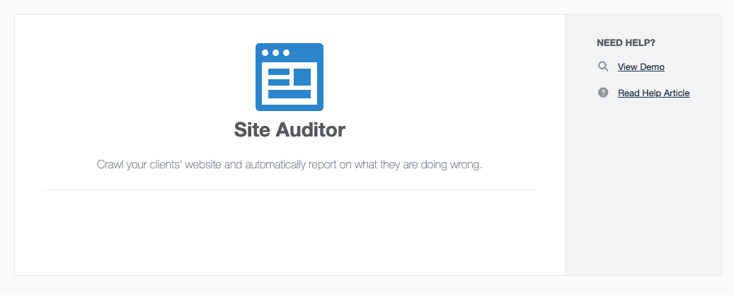 Running the AgencyAnalytics site auditor