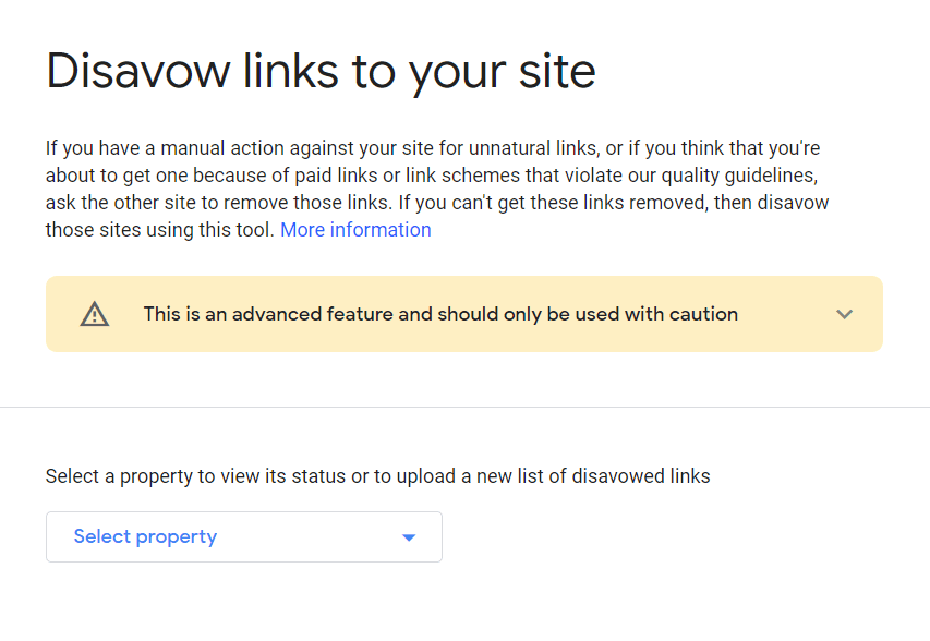 Google Disavow feature