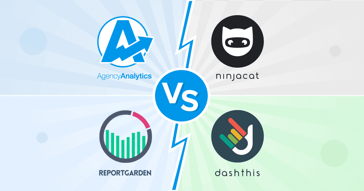 Comparison of AgencyAnalytics vs NinjaCat vs ReportGarden vs DashThis