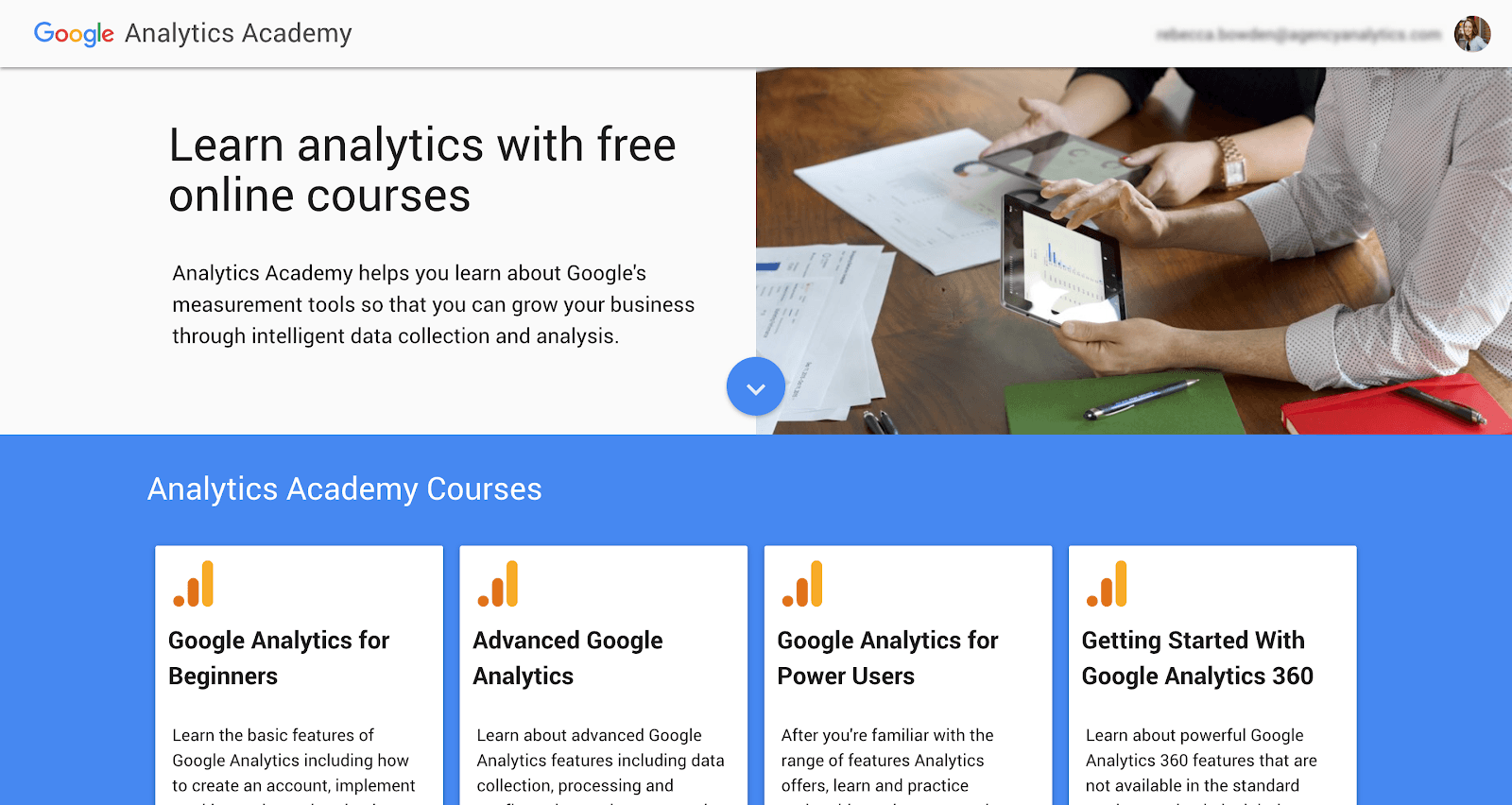 Google Analytics Academy courses