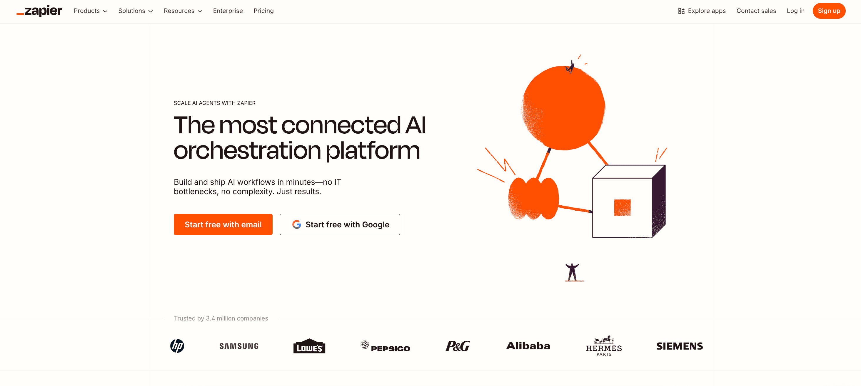 Screenshot of Zapier Homepage Screenshot of Zapier Homepage