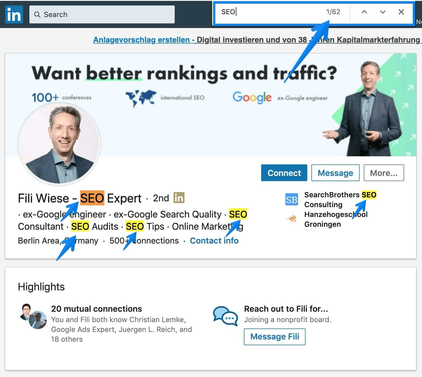 Optimized profile Optimized profile