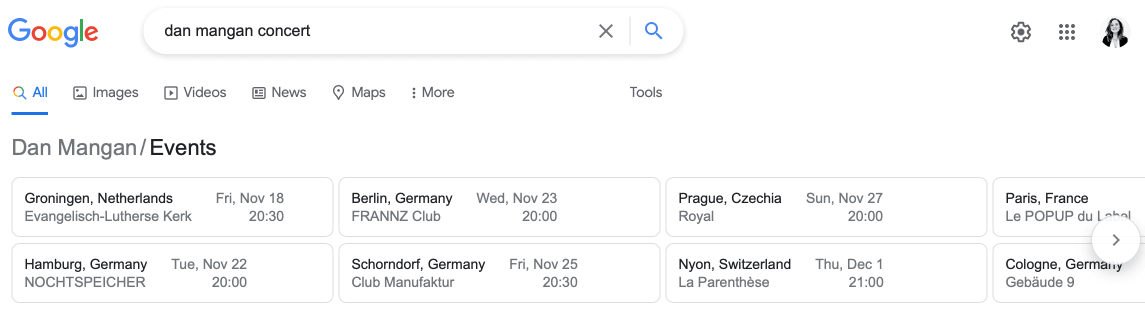event schema markup structured data example Dan Mangan concert event schema markup structured data example Dan Mangan concert