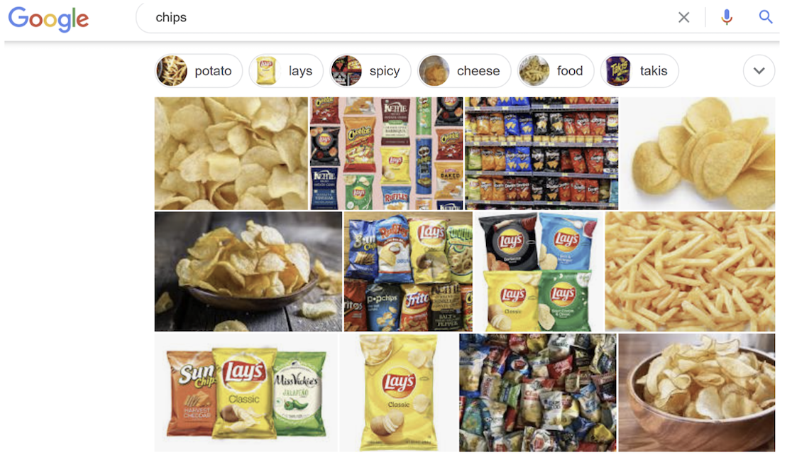 google search rank example showing potato chips google search rank example showing potato chips