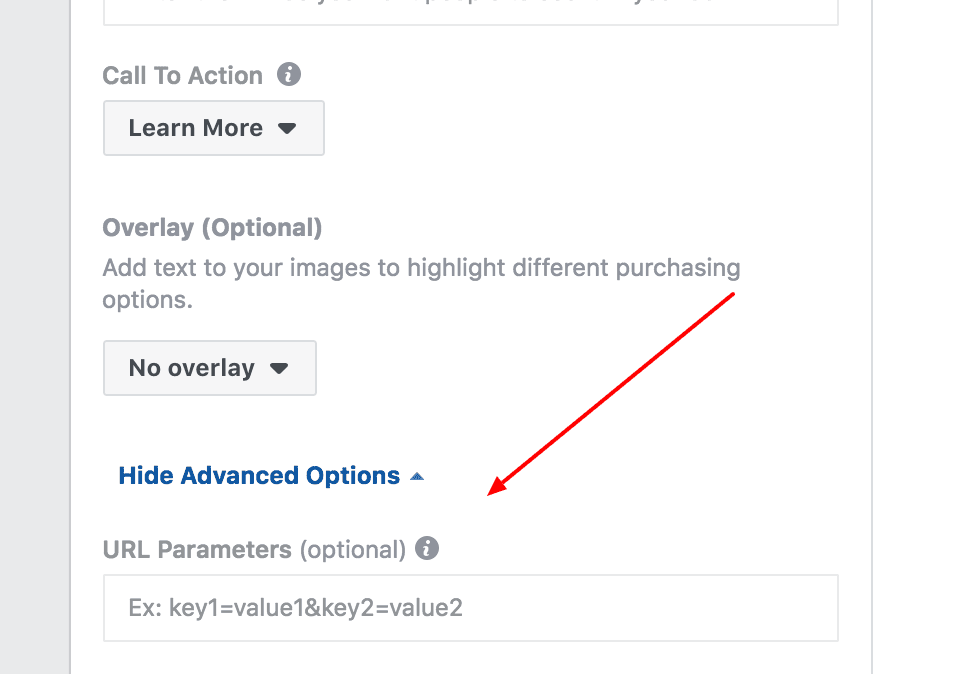 How to enter URL parameters in Facebook Ads