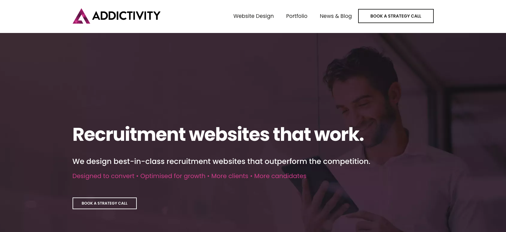 Screenshot of Addictivitys Web Recruitment Agency Site Screenshot of Addictivitys Web Recruitment Agency Site