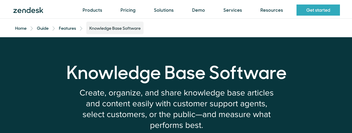 Zendesk knowledge base software