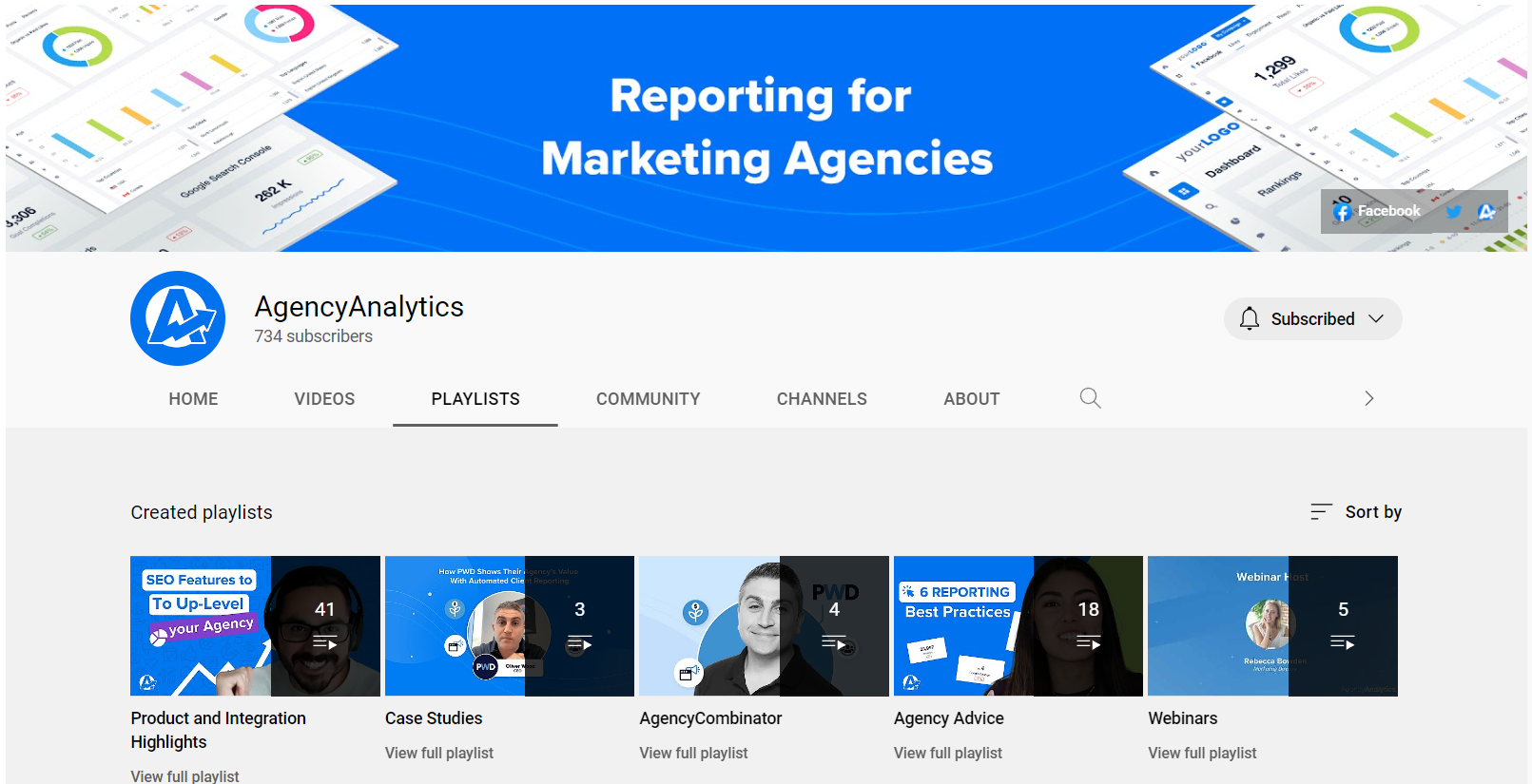 AgencyAnalytics YouTube Playlists