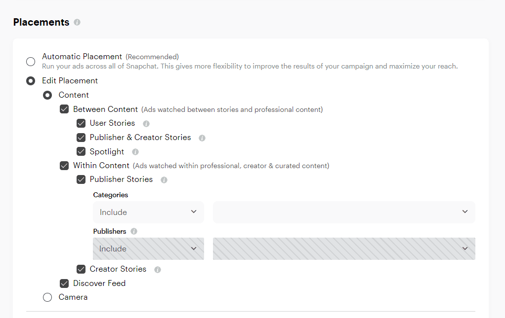 Snapchat Ads placement Snapchat Ads placement