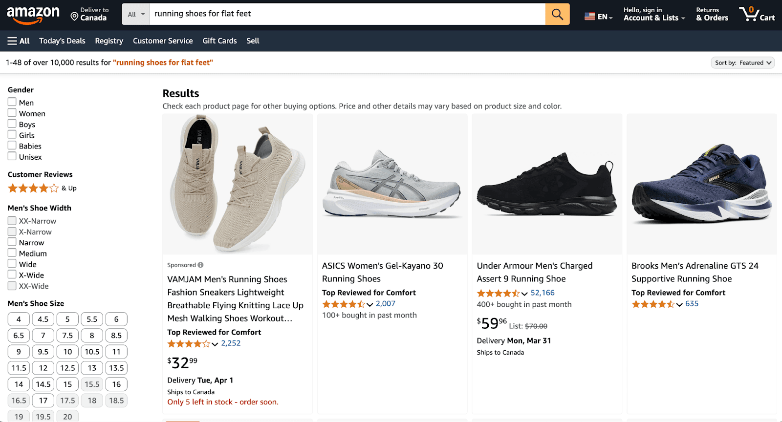 Amazon search results Amazon search results