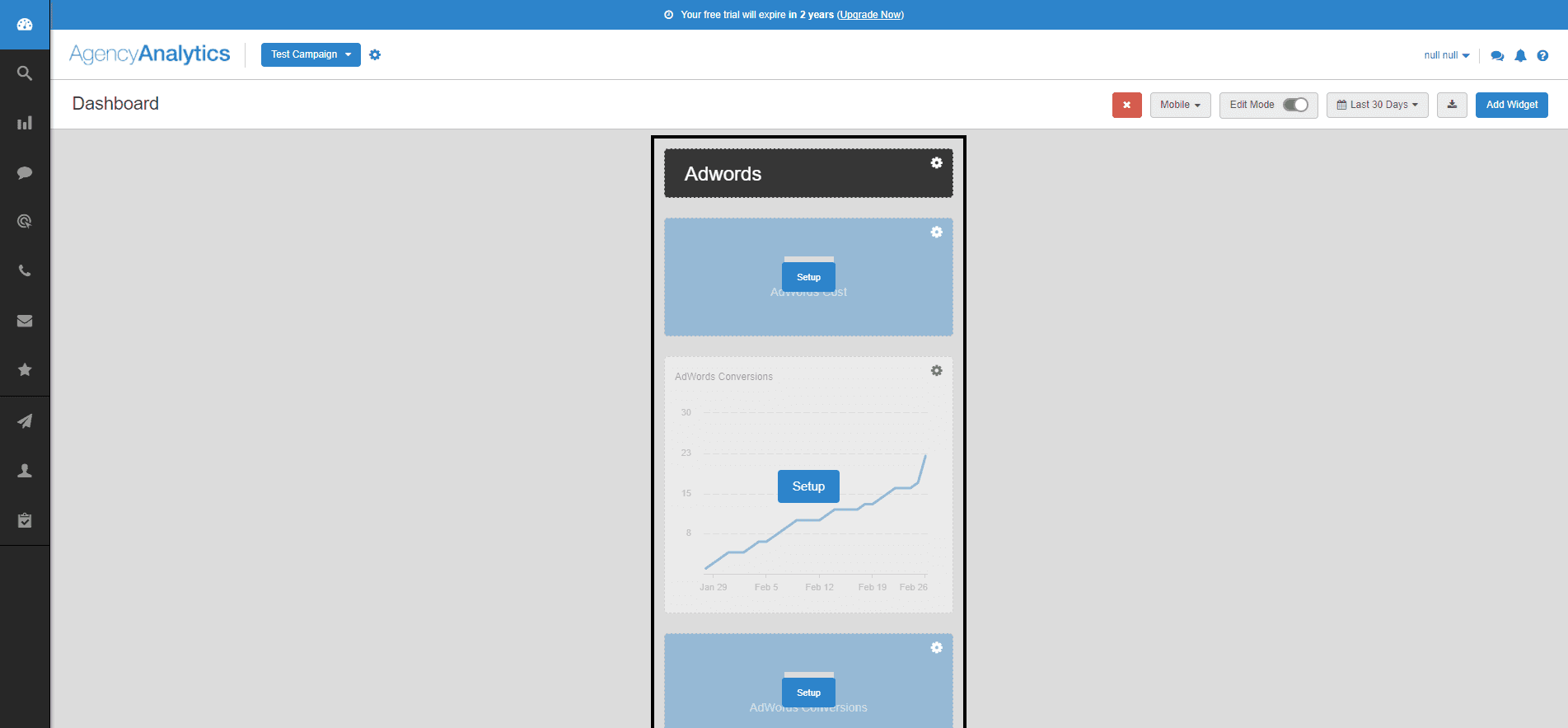 Mobile view for marketing reports
