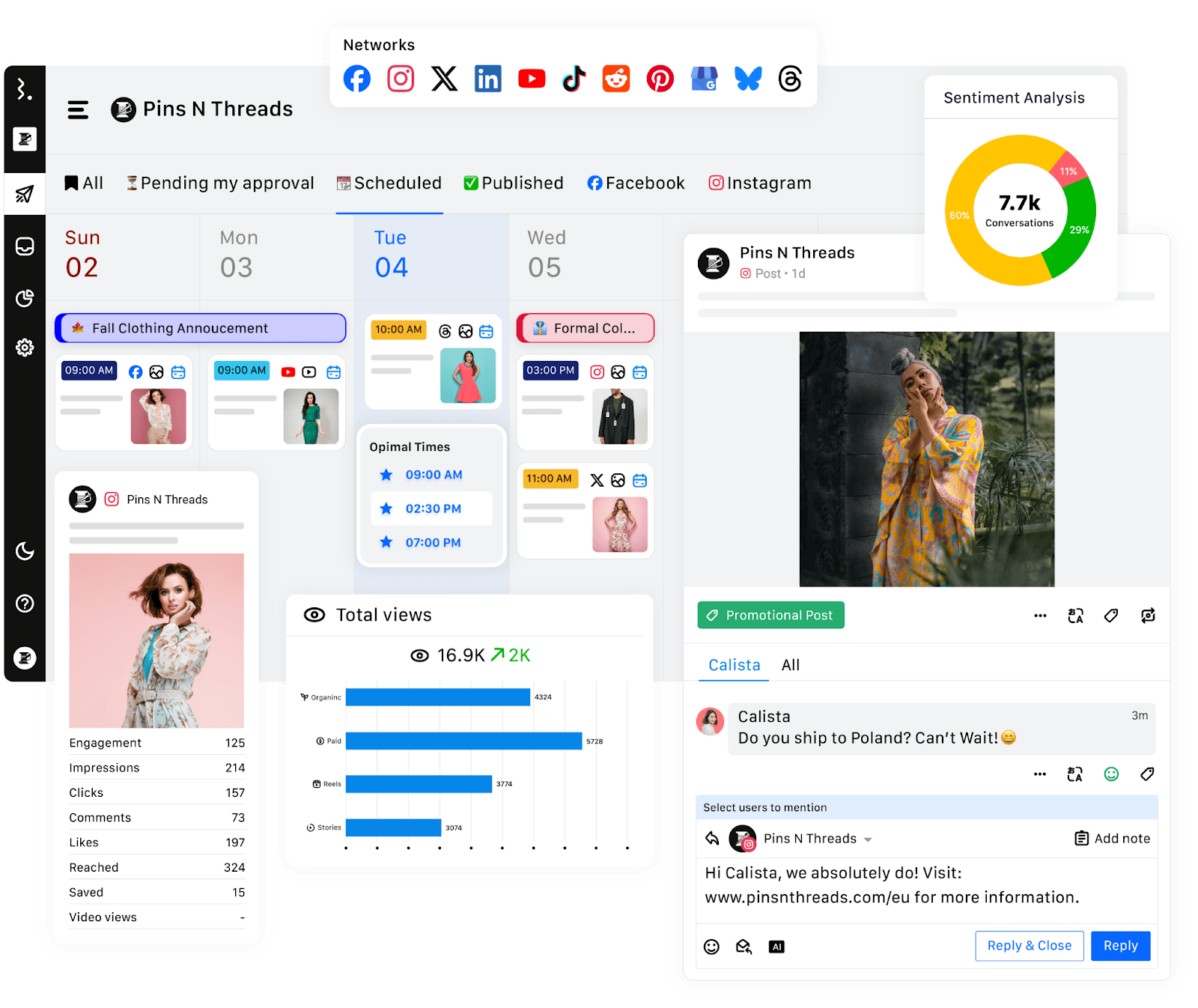 A screenshot of the Statusbrew platform A screenshot of the Statusbrew platform