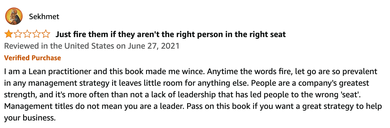 An Amazon review of Gino Wickman’s Traction highlights the concerns leaders and team members have about EOS’s emphasis on “right people in the right seats.” An Amazon review of Gino Wickman’s Traction highlights the concerns leaders and team members have about EOS’s emphasis on “right people in the right seats.”
