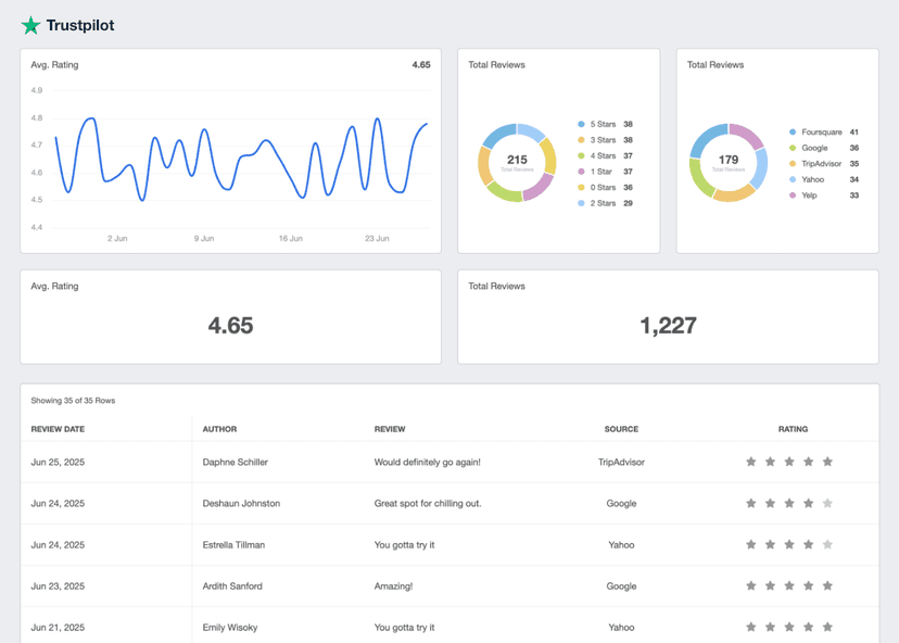 Trustpilot Reporting Template Example