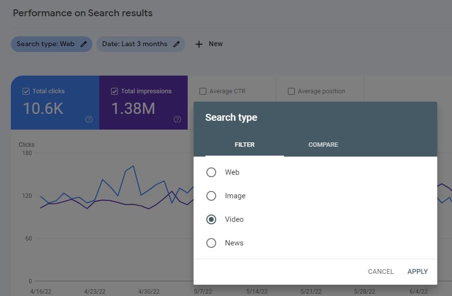 Google Search Console Video Search Results