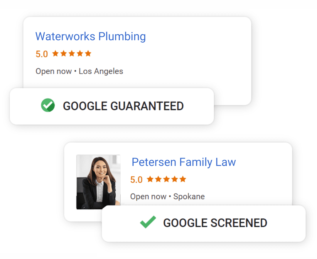 Google Screened Google Guaranteed Examples