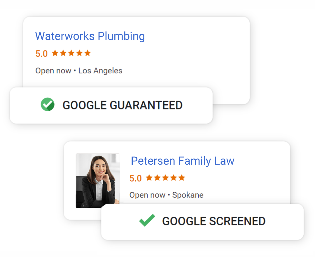 Google Screened Google Guaranteed Examples