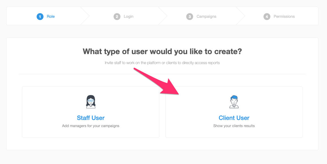 Create a Client or Staff User Account