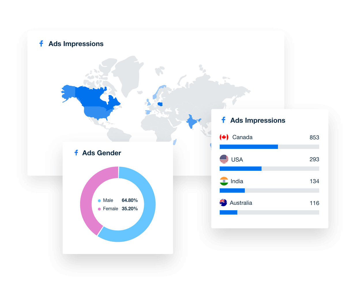 Demographic report example from the AgencyAnalytics Facebook Ads reporting tool