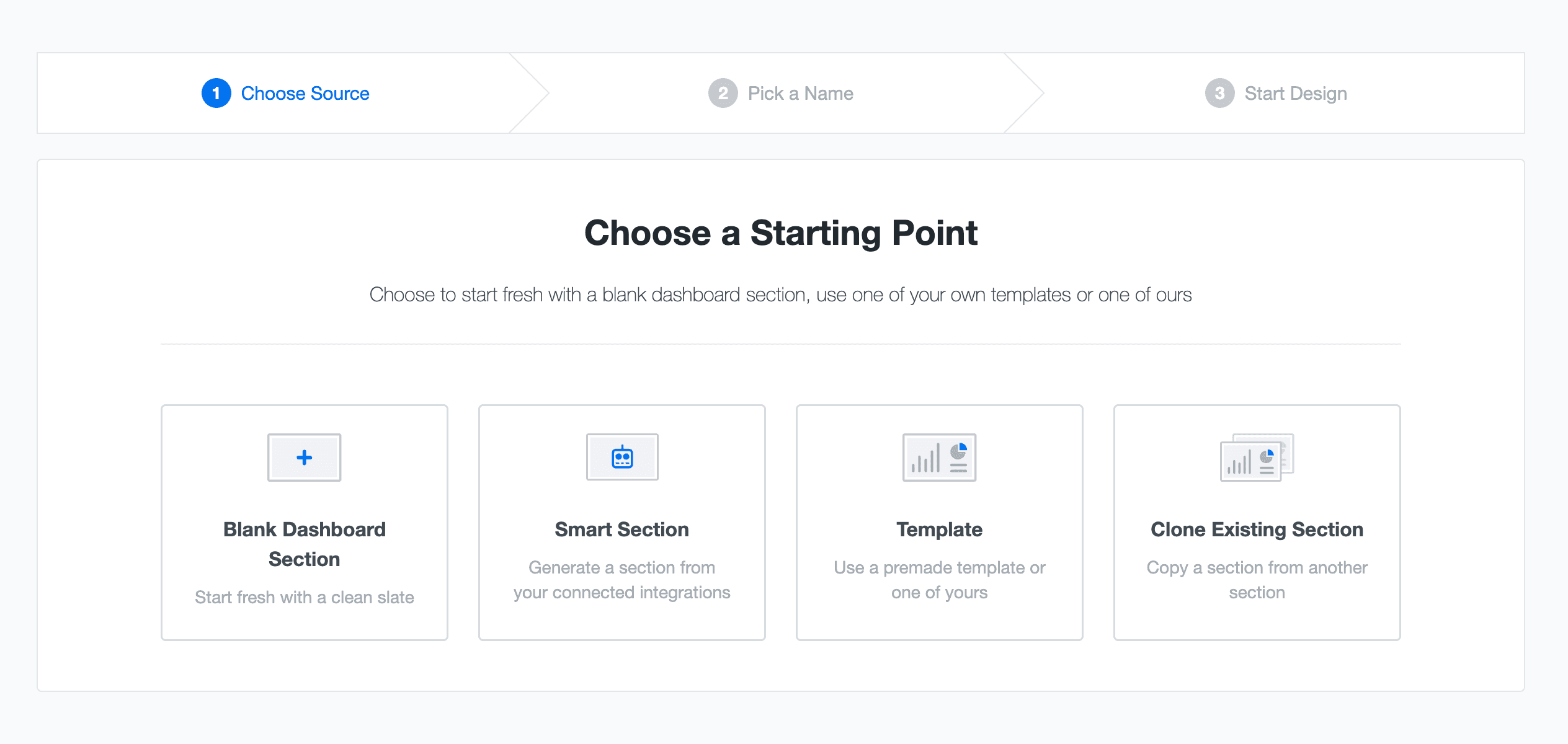 Dashboard options in the AgencyAnalytics platform. Dashboard options in the AgencyAnalytics platform.