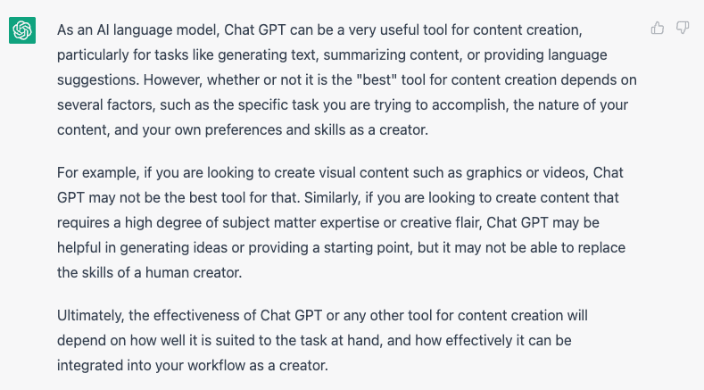 Chat GPT for Content Creation