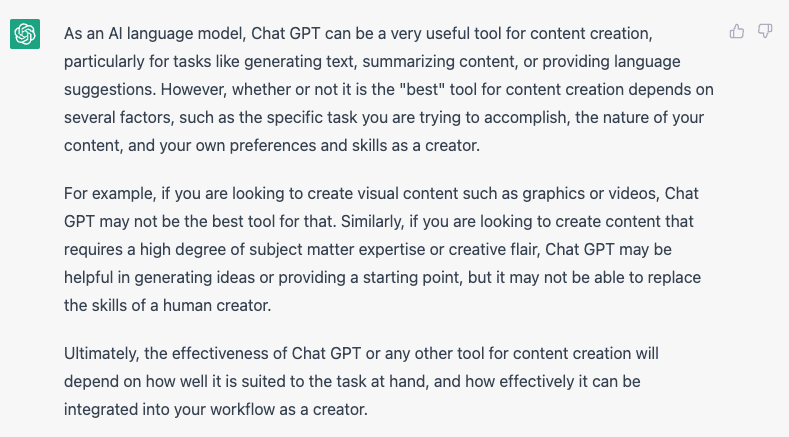 Chat GPT for Content Creation