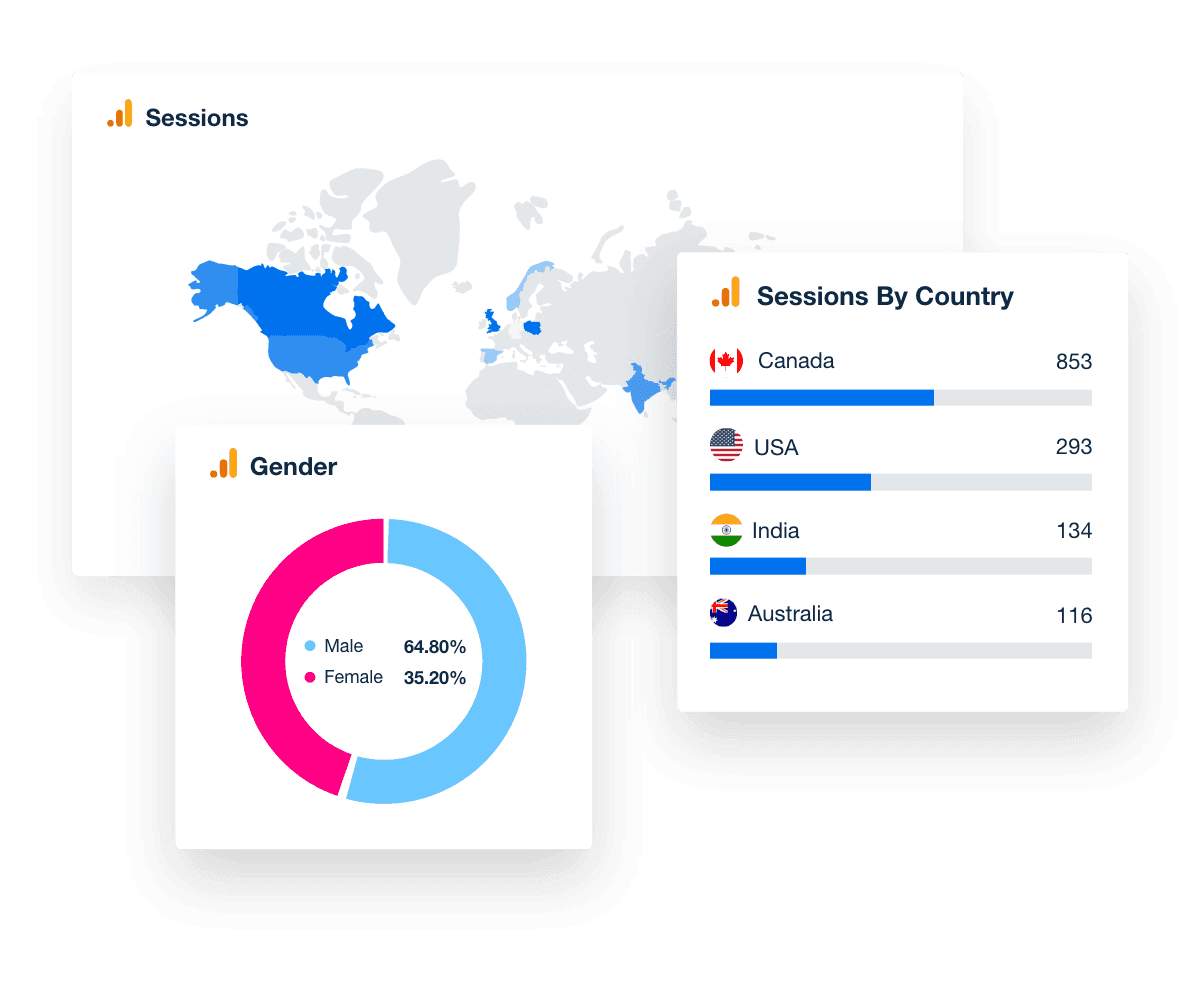 Demographics Marketing Metric Widget Example in Google Analytics Marketing Dashboard Demographics Marketing Metric Widget Example in Google Analytics Marketing Dashboard