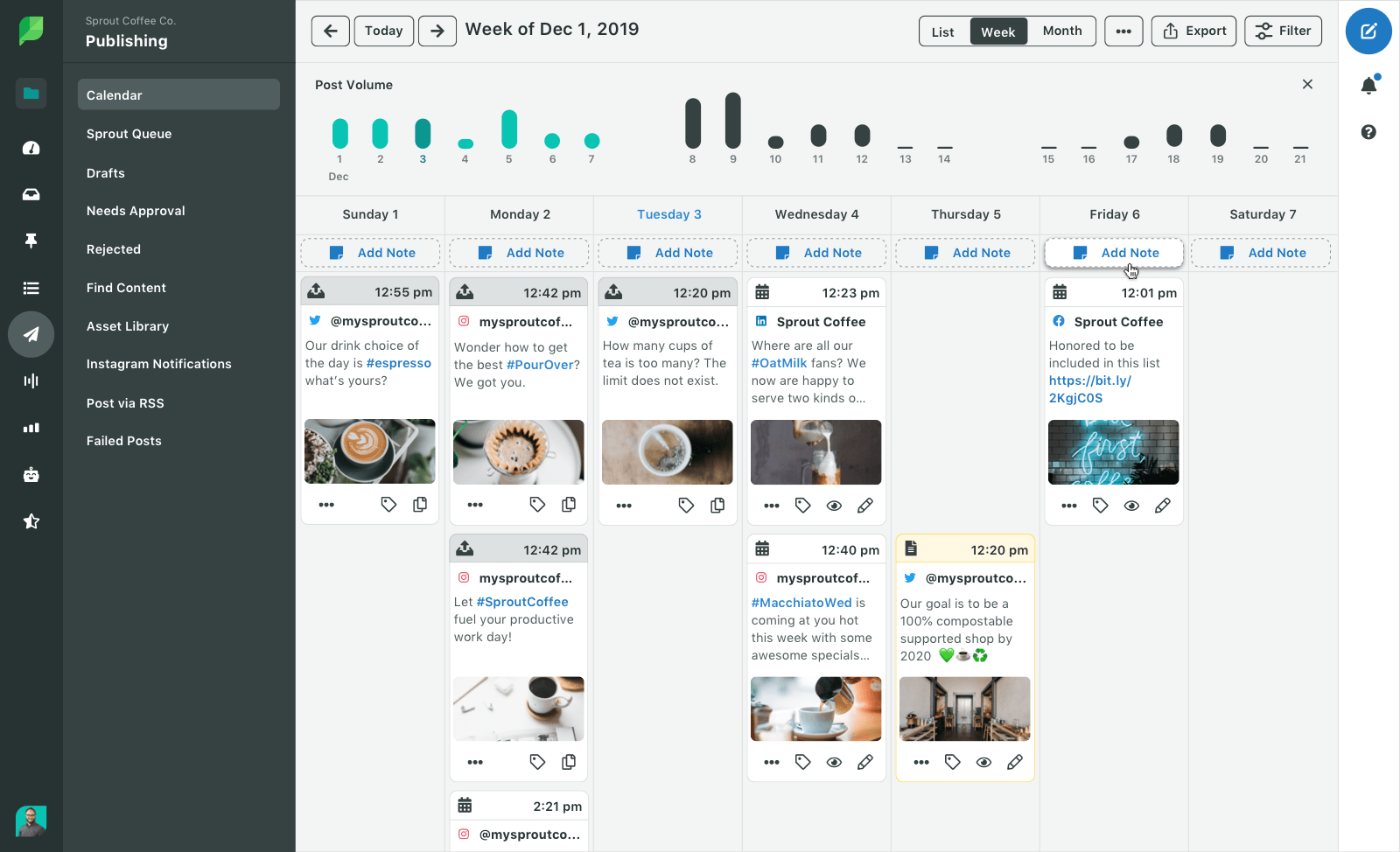 Sprout Social Publishing Calendar