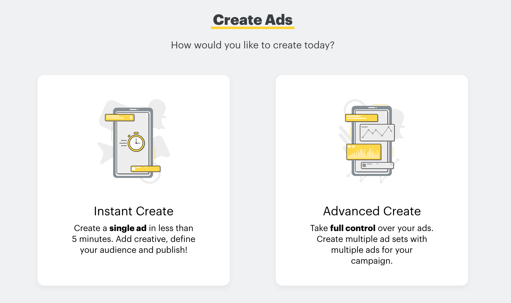 Snapchat ads interface Snapchat ads interface
