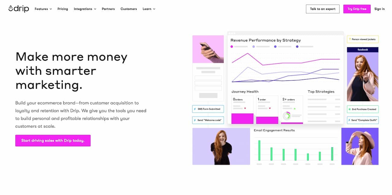 Drip email marketing software homepage Drip email marketing software homepage