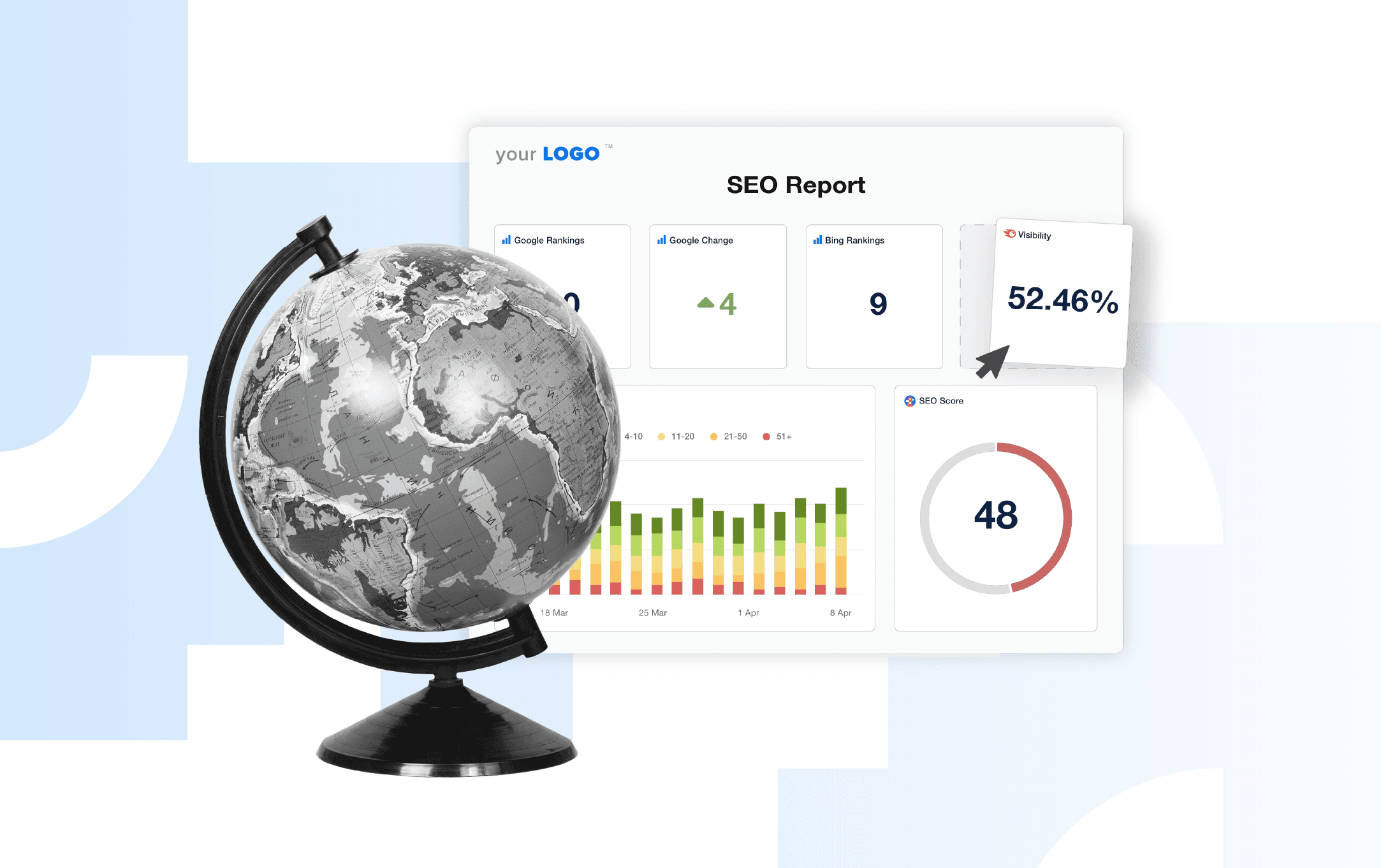 A blog hero image for an article on global SEO analytics. A blog hero image for an article on global SEO analytics.