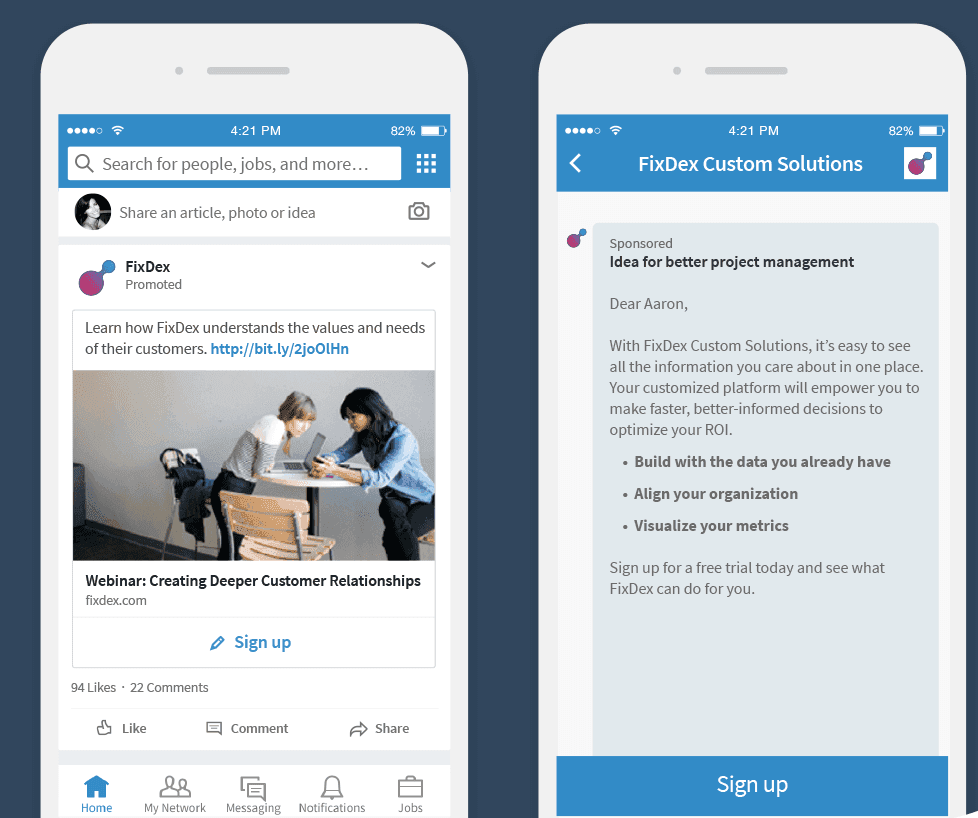 Example of lead generation from for LinkedIn Example of lead generation from for LinkedIn