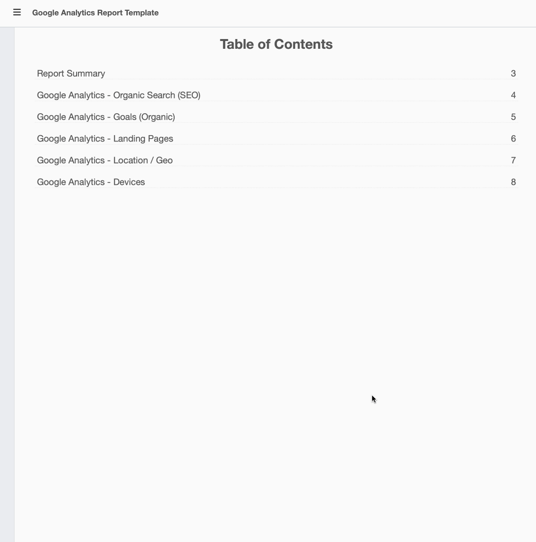 Google Analytics Report Template Google Analytics Report Template
