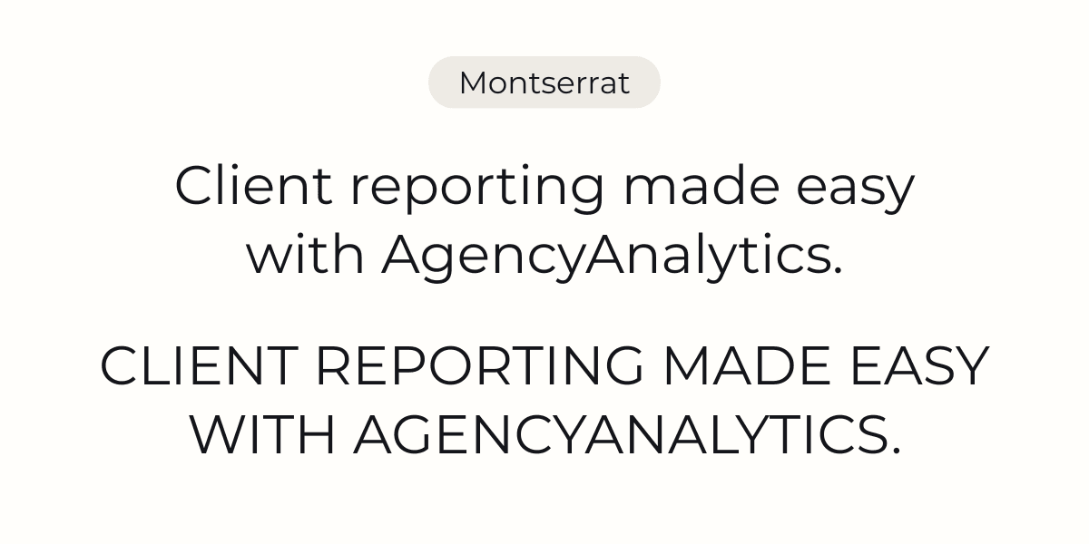 An example of the Montserrat font An example of the Montserrat font