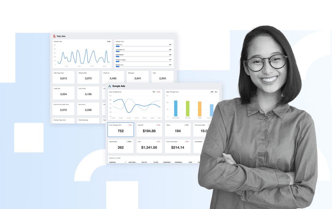 A blog hero image for an article about the difference between Google Ads and Yelp Ads A blog hero image for an article about the difference between Google Ads and Yelp Ads