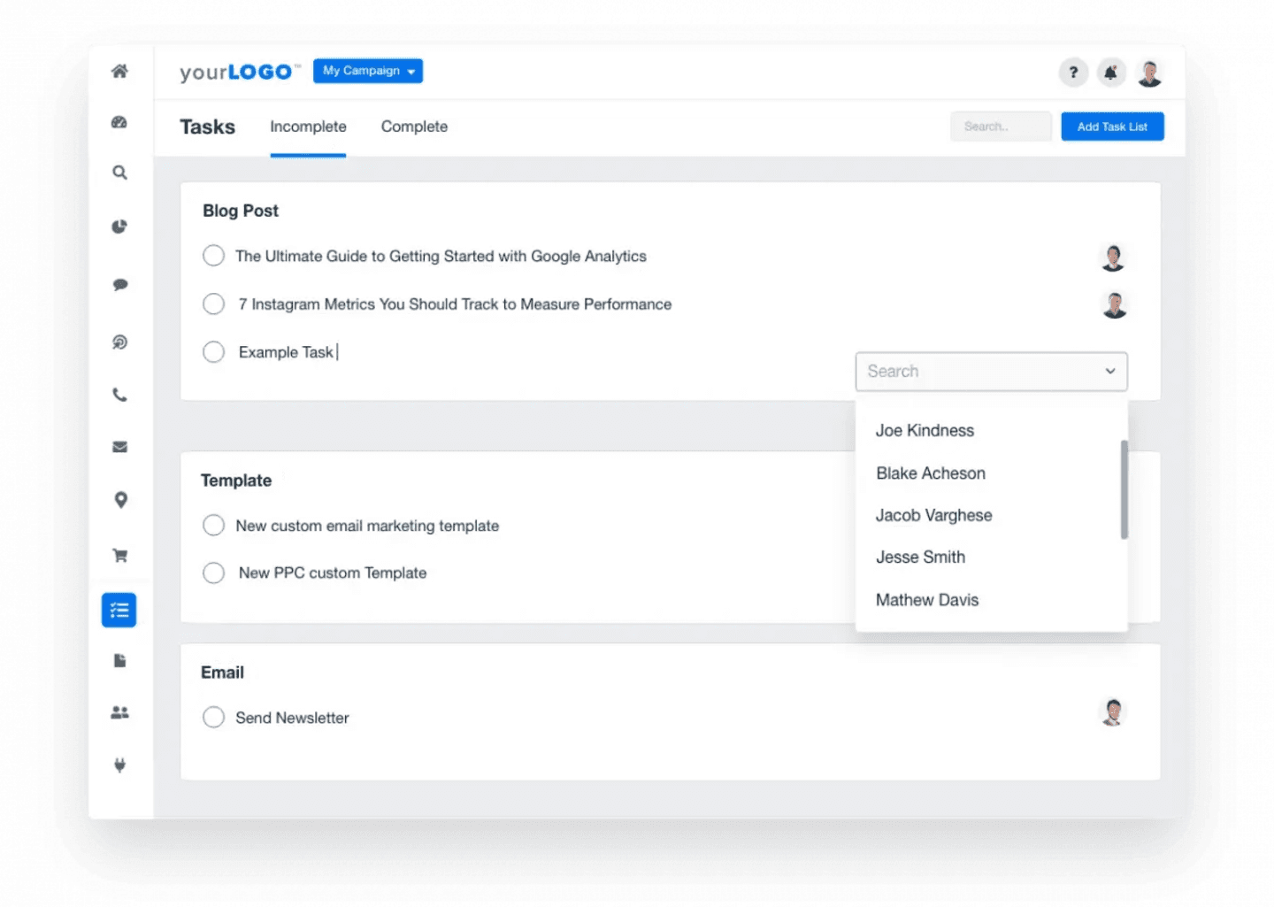 Simplified task assignment to manage your agency Simplified task assignment to manage your agency