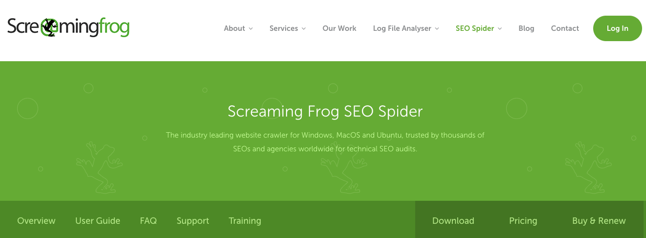 Screaming Frog SEO spider