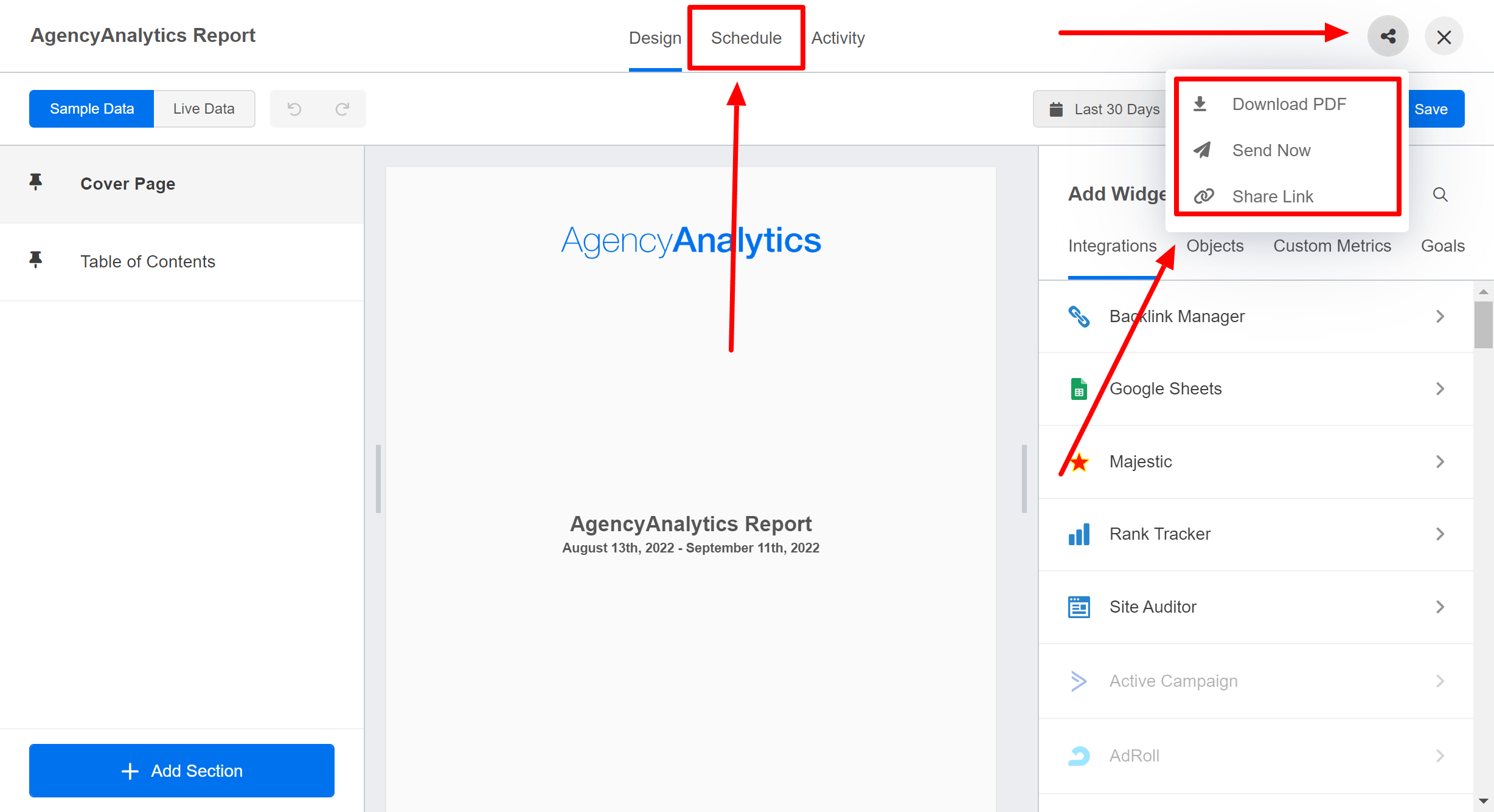 Sharing the Report With Clients Sharing the Report With Clients