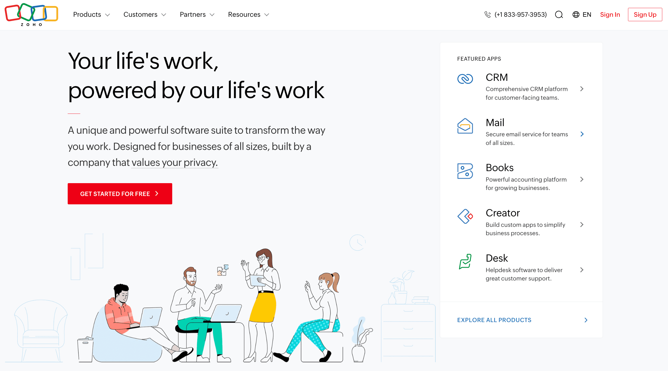 Zoho Analytics homepage Zoho Analytics homepage