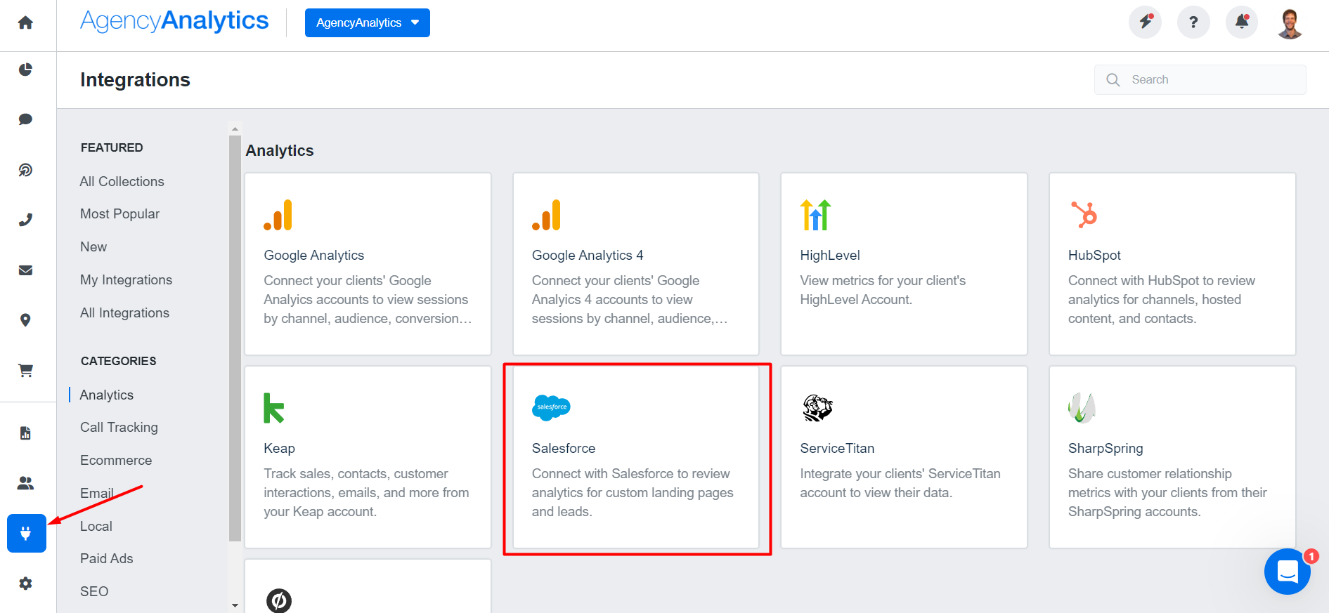 AgencyAnalytics Salesforce Integration List